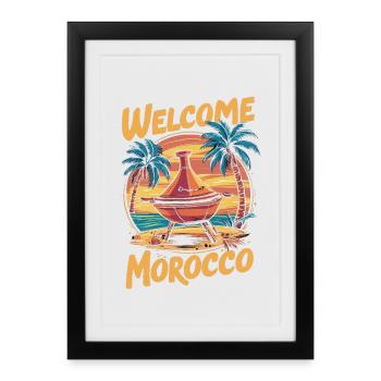 Bienvenue à Morocco Dreamfire - Affiche encadrée (27 × 37 cm) - noir - Devant