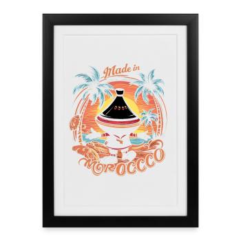 Panneau sur le thème du Maroc Desgeboie - Affiche encadrée (27 × 37 cm) - noir - Devant