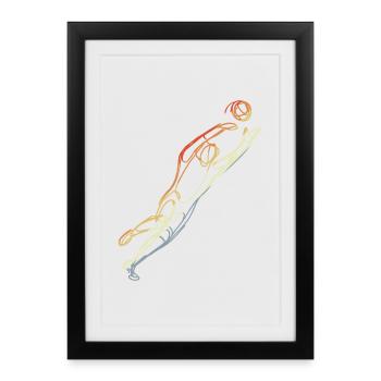 Croquis du gardien de but - Affiche encadrée (27 × 37 cm) - noir - Devant
