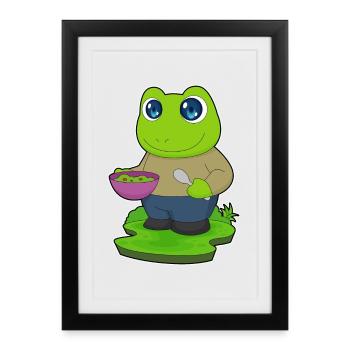 Cuisson dans un bol de cuisson pour grenouilles - Affiche encadrée (27 × 37 cm) - noir - Devant