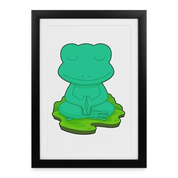 Frog Yoga Fitness Meditation - Framed poster (27 × 37 cm) - black - Front