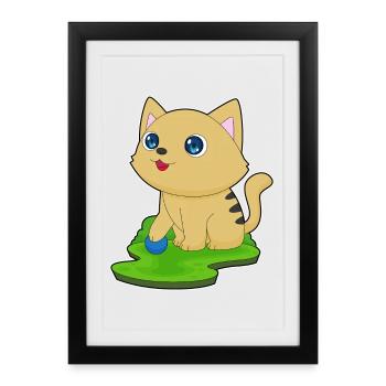 Chat mignon - Affiche encadrée (27 × 37 cm) - noir - Devant