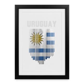 Flag of Uruguay, Uruguayan pride - Framed poster (27 × 37 cm) - black - Front