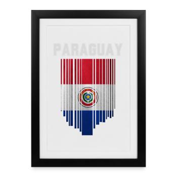 Paraguayan flag, Paraguayan pride - Framed poster (27 × 37 cm) - black - Front