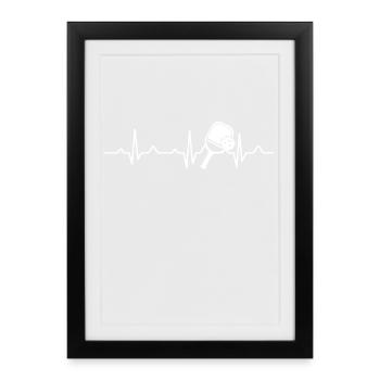 Pickleball Player Pickleball Balls Heartbeat - Framed poster (27 × 37 cm) - black - Front
