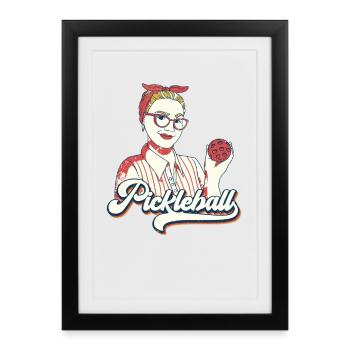 Pickleball Player Pickleball Balls Vintage - Framed poster (27 × 37 cm) - black - Front