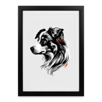 Australian Shepherd Dog Lover Cute Aussie - Framed poster (27 × 37 cm) - black - Front