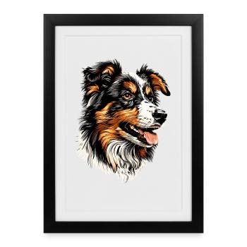 Australian Shepherd Dog Lover Cute Aussie - Framed poster (27 × 37 cm) - black - Front