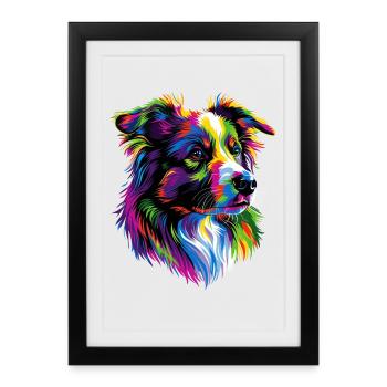 Berger Australien Couleurs vives Pop Art Aussie - Affiche encadrée (27 × 37 cm) - noir - Devant