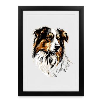 Australian Shepherd Dog Lover Cute Aussie - Framed poster (27 × 37 cm) - black - Front