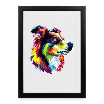 Berger Australien Couleurs vives Pop Art Aussie - Affiche encadrée (27 × 37 cm) - noir - Devant