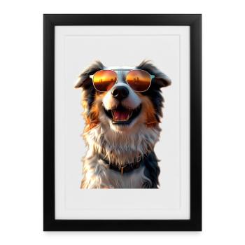 Australian Shepherd Dog Lover Cute Aussie - Framed poster (27 × 37 cm) - black - Front