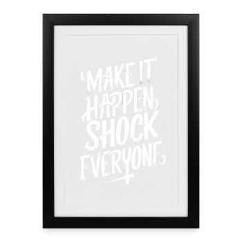 Motiv inspirant avec une déclaration de motivation - Affiche encadrée (27 × 37 cm) - noir - Devant