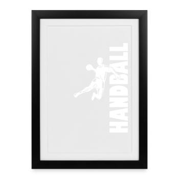 Joueur de handball Ballon de handball Jeu de handball - Affiche encadrée (27 × 37 cm) - noir - Devant