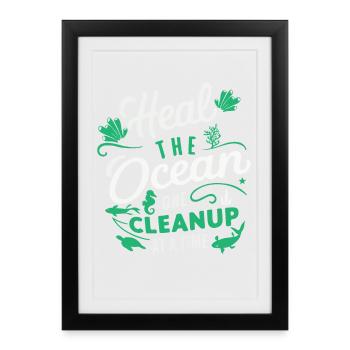 Étape de purification Ocean Save - Affiche encadrée (27 × 37 cm) - noir - Devant