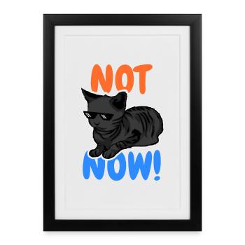 Funny Cat - Framed poster (27 × 37 cm) - black - Front