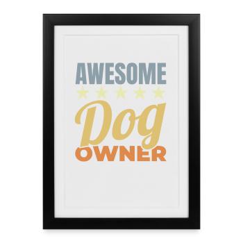 Propriétaire de chien génial - Affiche encadrée (27 × 37 cm) - noir - Devant