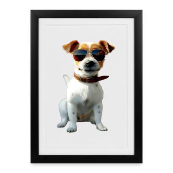 Jack Russell Terrier Amoureux des chiens Jack Russell’s - Affiche encadrée (27 × 37 cm) - noir - Devant