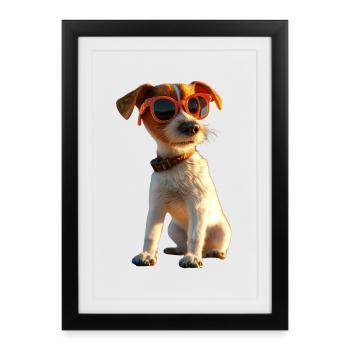 Jack Russell Terrier Amoureux des chiens Jack Russell’s - Affiche encadrée (27 × 37 cm) - noir - Devant