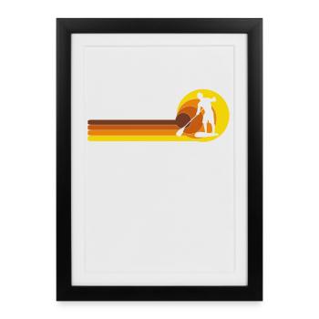 SUP paddle Stand Up Paddle paddle paddle - Affiche encadrée (27 × 37 cm) - noir - Devant