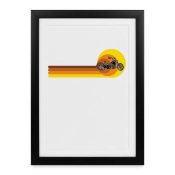 Trike Trike Rider Motor Trike Vintage Trike Bike - Affiche encadrée (27 × 37 cm) - noir - Devant