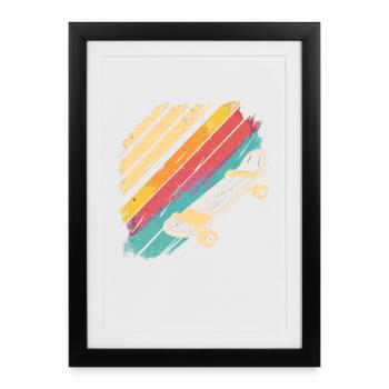 Skateboarding Sketch Retro - Framed poster (27 × 37 cm) - black - Front