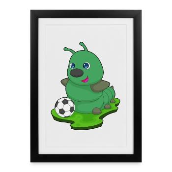 Caterpillar Joueur de football Football - Affiche encadrée (27 × 37 cm) - noir - Devant
