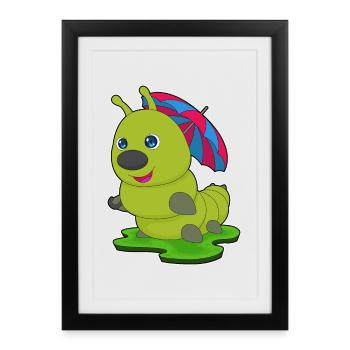 Parapluie Caterpillar - Affiche encadrée (27 × 37 cm) - noir - Devant