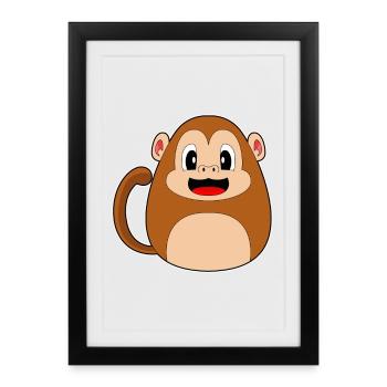 Oeuf de Pâques Monkey Easter - Affiche encadrée (27 × 37 cm) - noir - Devant