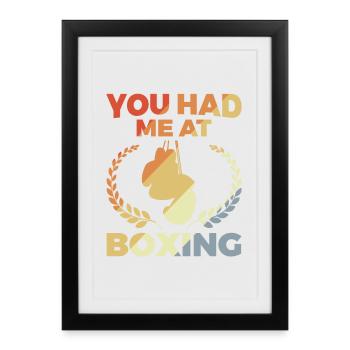Vous m’avez eu à la boxe - Affiche encadrée (27 × 37 cm) - noir - Devant