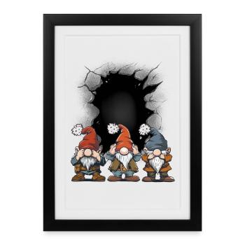 Nains, Nains, Gnomes, , , Contes de fées, Enfant - Affiche encadrée (27 × 37 cm) - noir - Devant