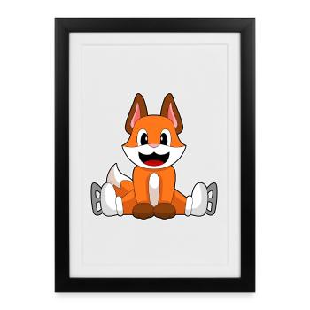 Fox Ice Skating Skates - Framed poster (27 × 37 cm) - black - Front