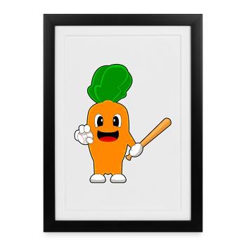 Carrot Baseball Baseball Bat - Framed poster (27 × 37 cm) - black - Front