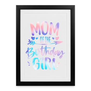 Maman de la fille d’anniversaire mère de l’anniversaire - Affiche encadrée (27 × 37 cm) - noir - Devant