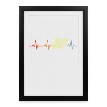 Vintage Honeybee Heartbeat - Framed poster (27 × 37 cm) - black - Front