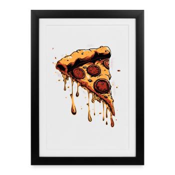Graphique de la tranche de pizza - Affiche encadrée (27 × 37 cm) - noir - Devant