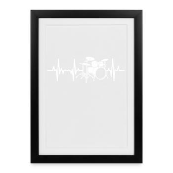 Drummer Heartbeat - Framed poster (27 × 37 cm) - black - Front