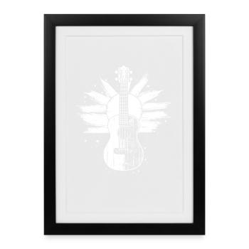 Ukulele Sketch - Framed poster (27 × 37 cm) - black - Front