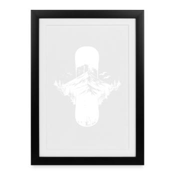 Snowboarding Sketch - Framed poster (27 × 37 cm) - black - Front