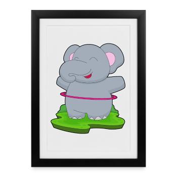 Gymnastique d’entraînement Elephant Hoop - Affiche encadrée (27 × 37 cm) - noir - Devant