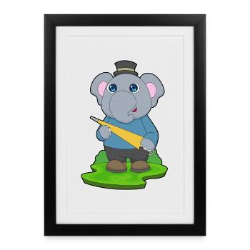Elephant Umbrella - Framed poster (27 × 37 cm) - black - Front