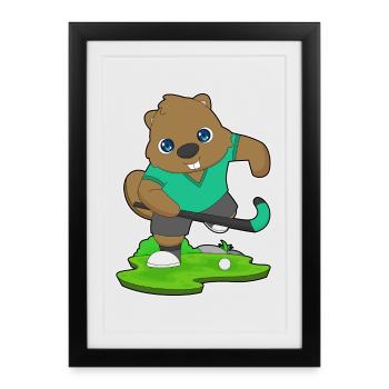 Bâton de hockey sur gazon Beaver - Affiche encadrée (27 × 37 cm) - noir - Devant