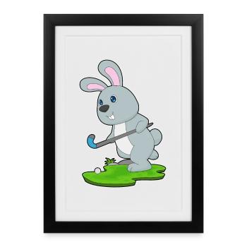 Crosse de hockey sur gazon Rabbit - Affiche encadrée (27 × 37 cm) - noir - Devant