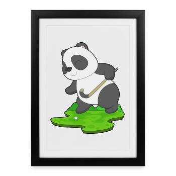 Bâton de hockey sur gazon Panda - Affiche encadrée (27 × 37 cm) - noir - Devant