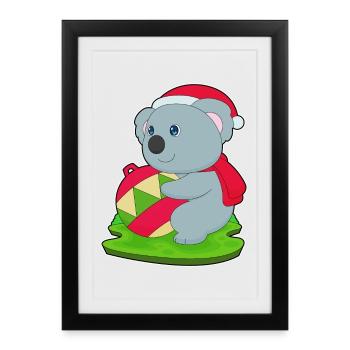 Cloche de Noël Koala - Affiche encadrée (27 × 37 cm) - noir - Devant