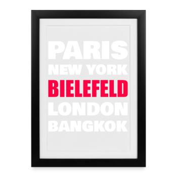Bielefeld Stadt - Gerahmtes Poster (27 × 37 cm) - Schwarz - Vorne