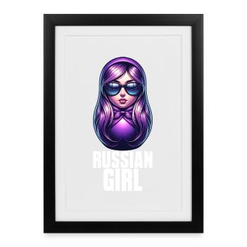 Russian Girl! Russia Matryoshka Russian for - Framed poster (27 × 37 cm) - black - Front