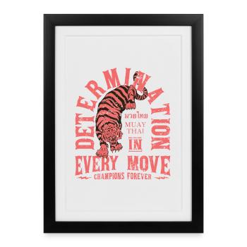 Arts martiaux Muay Thai - Affiche encadrée (27 × 37 cm) - noir - Devant