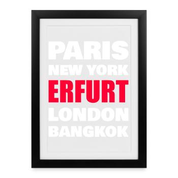Erfurt City - Framed poster (27 × 37 cm) - black - Front