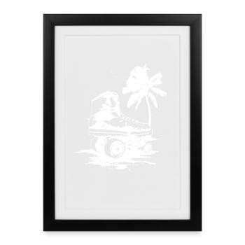 Roller Skating Drawing - Framed poster (27 × 37 cm) - black - Front